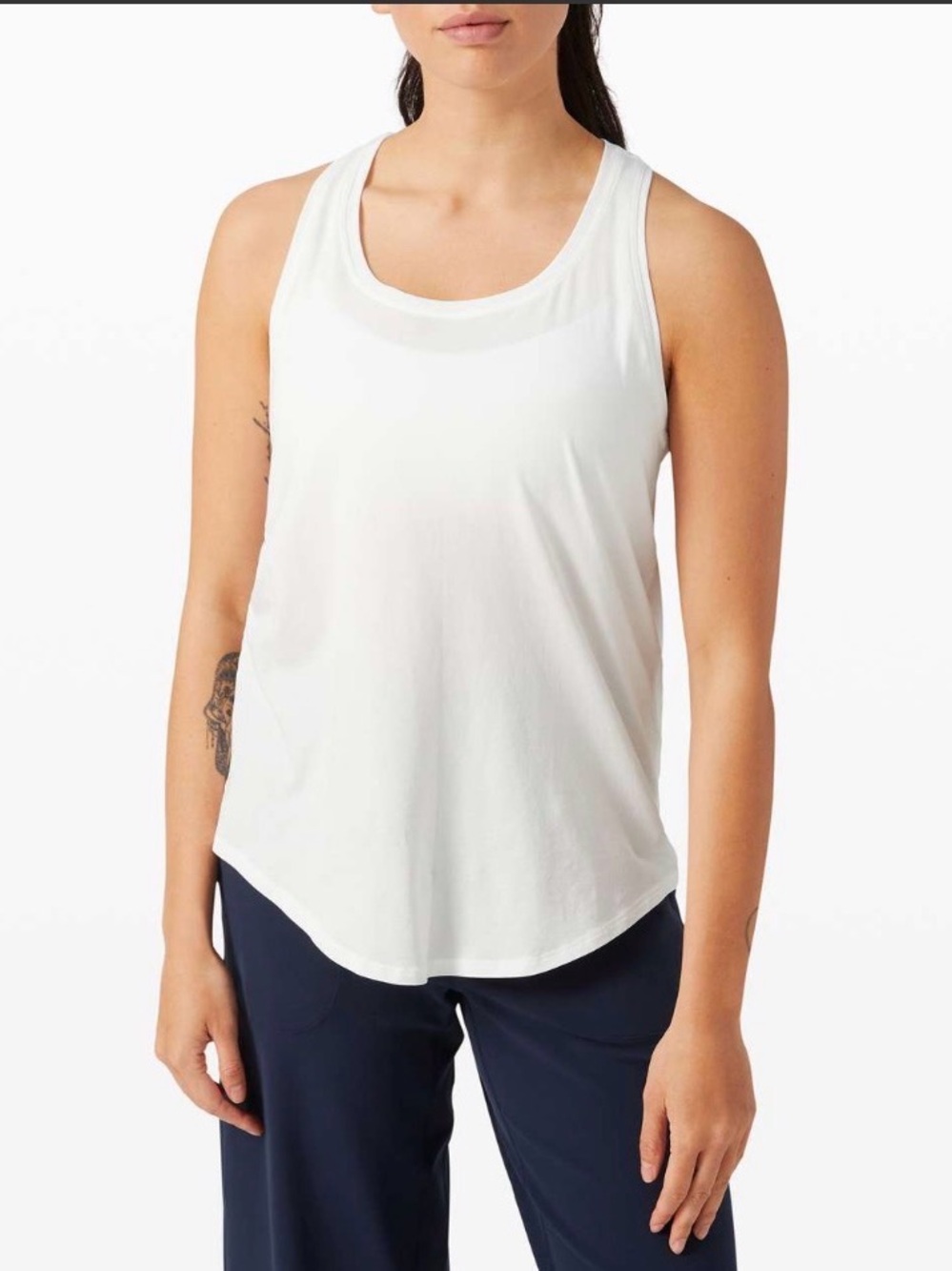 Women's White lululemon Pleated Love Tank Racerback Size 6 Excellent Condition